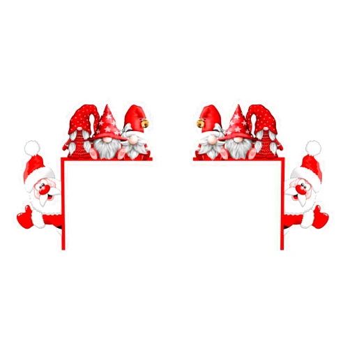 HEALT 2PCS Christmas Door Frame Sign Decorations - I Saw That Santa Claus Wooden Door Corner Decor,Creative Funny Wall Art Sculpture for Living Room Bedroom Office Outdoor Indoor Frame (04_Christmas)