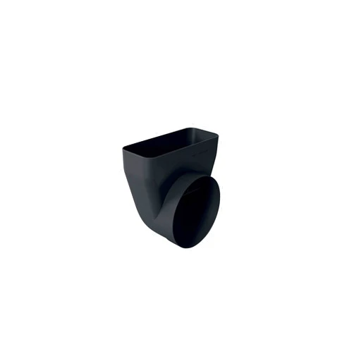 Bosch HEZ9VDSI1 Accessory for Hobs with Extractor Hood, 90° Adaptor Pipe Piece Round-Flat, Diameter 15 cm, Black