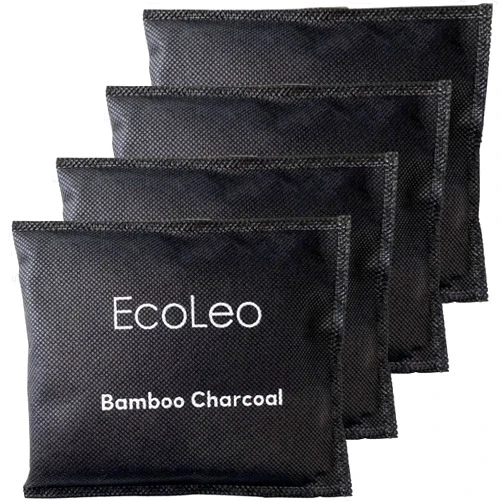 EcoLeo Bamboo Charcoal Air Purifying Bags for PetFusion Dog Waste and Cat Litter Pail. Fresh - Individually Sealed, Odor Absorber Replacement Inserts to Reduce Smell (4 Count)