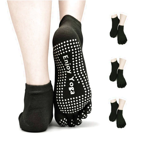 Jinny's Shoppe Women's Colorful Comfortable Yoga Pilates Barre Cotton Full Toe Grip Socks with Non-Slip Non-Skid Gel Bottom…