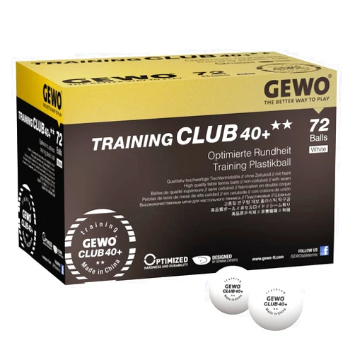 GEWO Unisex - Adult Ball Training Club 40+ Table Tennis Ball, White, 72 Balls