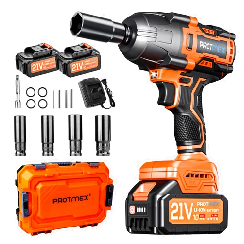 Protmex 1200N.m Cordless Impact Wrench, 1/2