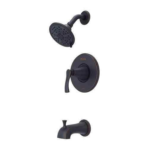 Pfister Auden Tub & Shower Trim Kit, Valve and Cartridge Included, 1-Handle, Tuscan Bronze Finish, 8P8WS2ADSY