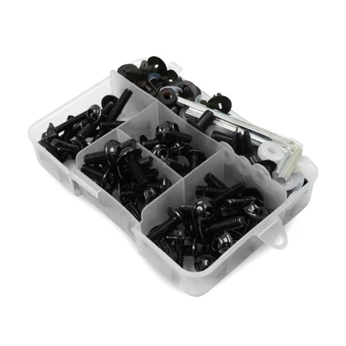 BAIONE Worldmotop Fairing Bolt Kit Screws Fasteners Universal Compatible with Yamaha Honda Kawasaki Suzuki BMW,Fairing Bolt Kits Metric Bolts and Nuts Kit(Black)