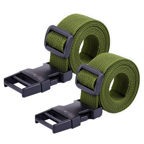 Wisdompro Luggage Strap, 2 Pack Heavy Duty Utility Strap with Quick Release Buckle, Adjustable Nylon Strap for Suitcases, Backpacking, Sleeping Bag Compression - 48 inches, Army Green