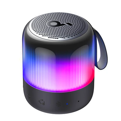 Soundcore Glow Mini Portable Speaker, Bluetooth Speaker with 360° Sound, Light Show, 12H Battery, Customizable EQ and Light, IP67 Waterproof and Dustproof, for Camping, Home, and Beach Parties