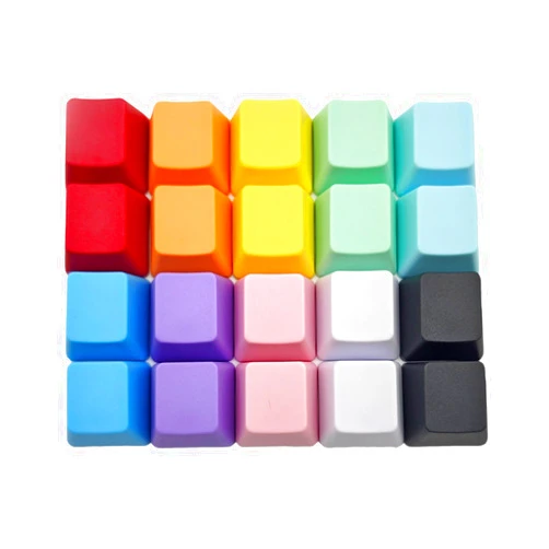Elacgap OEM Profile Blank Keycaps PBT Rainbow Mixed Colors 1U R4 Keycap for MX switches Mechanical Keyboard (Mixed Colors, 20pcs)