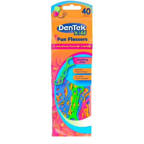 DenTek Kids Fun Flossers, Wild Fruit Flavor, 40 Each (Pack of 2)