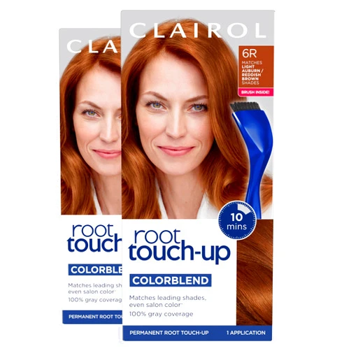 Clairol Root Touch-Up by Nice'n Easy Permanent Hair Dye, 6R Light Auburn/Reddish Brown Hair Color, Pack of 2