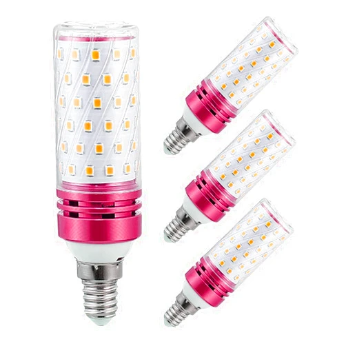 Syited E12 LED Corn Light Bulbs,12W Warm Light 3000K, Equivalent to 100W E12 Halogen Bulbs,AC 110-220V, 360° Beam Angle,Small Edison Screw SES LED Corn Lamp, Not Dimmable, Pack of 4