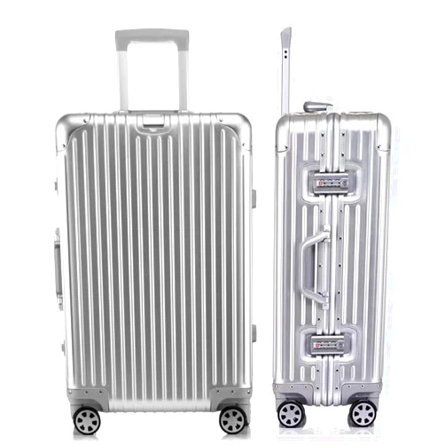 HotWay 20 Inch All Aluminum Carry On Luggage with Wheels, Hard Shell Zipperless Suitcase with TSA Locks, Silver Travel Luggage (22x14x9 Airline Approved)