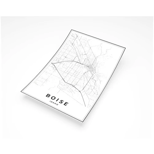MG Global Simple Poster of Boise ID Idaho USA | 11x17 12x18 16x24 24x36 Minimal Unframed Print | Minimalism Hometown City Wall Art for Gift | Minimalist Artwork for Home Office Decor