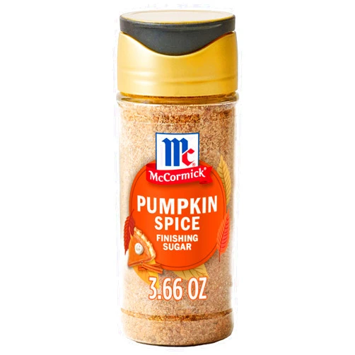 McCormick Finishing Sugar, Pumpkin Spice, Limited Edition, Sweet Blend of Warm Pumpkin Spices, The Perfect Finish for Cookies, Muffins, Pancakes, Bread, and More, 3.66 oz