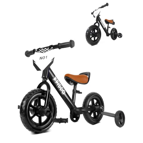 KRIDDO 2-in-1 Kids Tricycle and Toddler Balance Bike 2 Year Old, Detachable Pedals and Stowable Training Wheels, DIY Plate, Riding Trikes Toy for Ages 18 Months to 3 Years