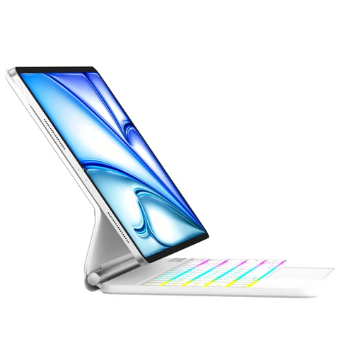 D DINGRICH Magic Keyboard Case for iPad Air 13-inch (M2, 2024), iPad Pro 12.9 (6th/5th/4th/3rd Gen) - Magnetic Keyboard Case with Multi-Touch Trackpad - Floating Cantilever Stand - Rainbow Color Backlit Keyboard