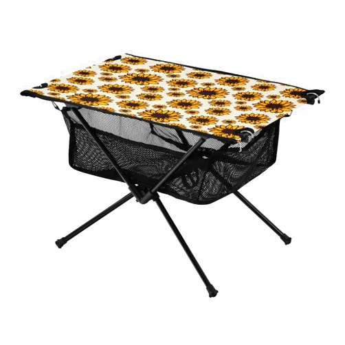 FRODOTGV Warm Sunflowers Yellow Folding Tables Cool Camping Supplies with Storage Bag Washable Folding Outdoor Table Outdoor Dining Cooking Picnic Oxford Picnic Table with Carry Bag