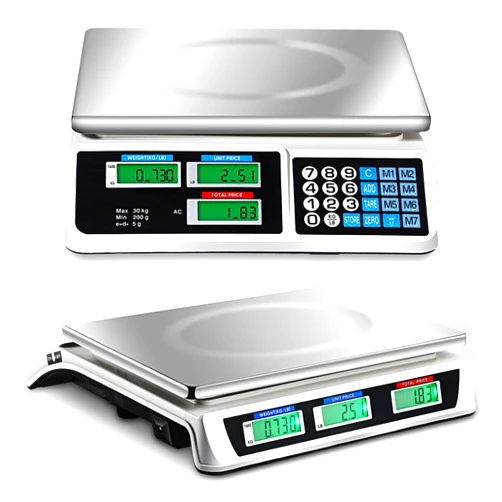 Copkim Electronic Price Computing Scale Digital Commercial Food Scale with Lcd Display Accurate Meat Scale Produce Scale Food Weight Scale for Kitchen Farmers Market Deli Shop Retail (66lb/30kg)