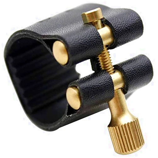 Jiayouy Professional Alto Sax Saxophone Mouthpiece Leather Ligature Fastener Black