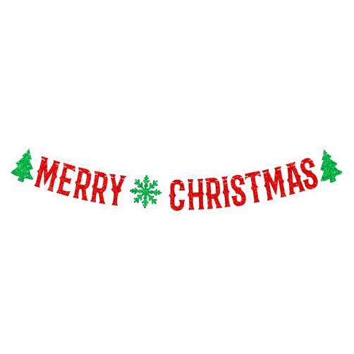 LOVELY BITON Red and Green Merry Christmas Banner, Merry Christmas Bunting Sign Garland, Merry Xmas Banner for Christmas Holiday Party Home Fireplace Mantle Decoration Supplies