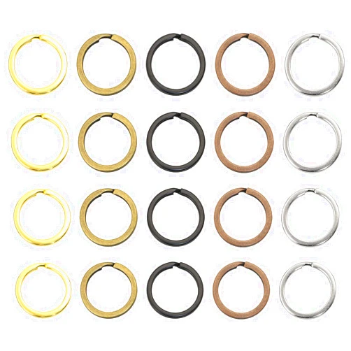 Shapenty 5 Colors Metal Flat Split Key Rings Keyring for Home Car Keys Attachment Dog Tag Rings Name Tags Keychain Bracelet Jewelry Making Craft Project, 4PCS of Each Color, 20PCS (1 Inch)