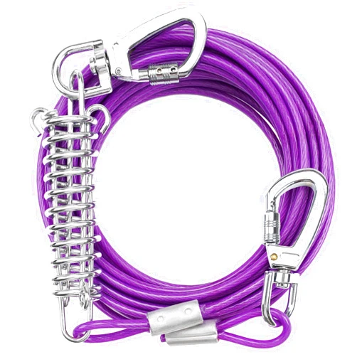 Duckygoo Dog Tie Out Cable Chew Proof,Heavy Duty Dog Leads for Large Dogs Up to 125lbs,Outdoor Long Dog Leash 30ft/50ft,Durable Dog Runner for Yard,Camping,Dog Line for Outside,Tether for Dogs Outside