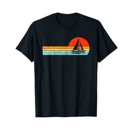 Sea Captains - Sailing Gear & Sailboat Accessories Vintage Sailboat Retro Sunset Boat Captain Sailing Gear T-Shirt