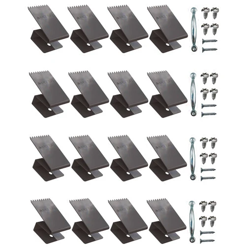 NACETURE Hurricane Window Board-Up Clips Universal and Reusable Hurricane Storm Plywood Clips for Windows with Door Handles and Screws 1/2 inch 16 Pack (1/2