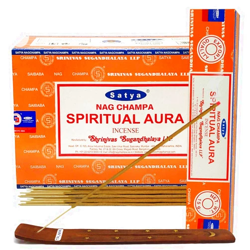 TRUMIRI Spiritual Aura Incense Sticks and Incense Stick Holder Bundle Insence Insense Satya Incense