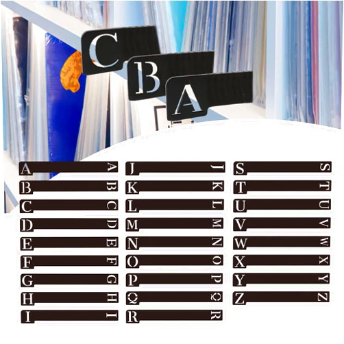 Hppybiry Vinyl Record Dividers A-Z, 26PCS Wooden Record Dividers, Record Separator for Vinyl Storage, Alphabetical Vinyl Lp Dividers for Album, Dvd, Library Book, Comic Book, Black