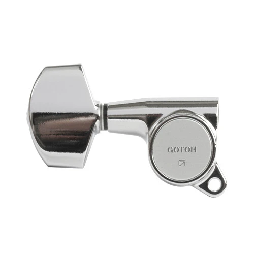 Gotoh Large Schaller-Style Knob Tuning Machines, 3 Left & 3 Right, Chrome