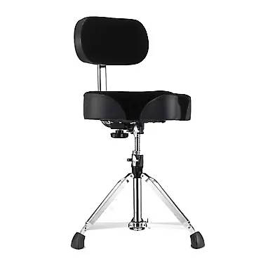 Starfavor Drum Throne with Backrest, Rotatable Heavy Duty Motorcycle Style Saddle Swivel Adjustable Height Drummer Seat Stool