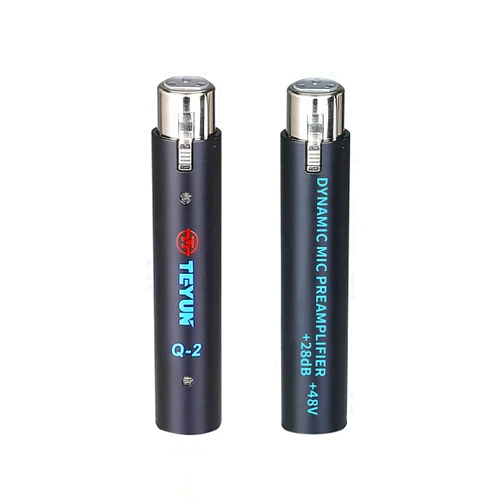 TEYUN Microphone Preamp with 28dB Gain, Dynamite Active in Line Compact Dynamic Microphone Booster with Preamp, Mic Booster Preamplifier, Active Booster for Dynamic and Ribbon Mics (Q2)