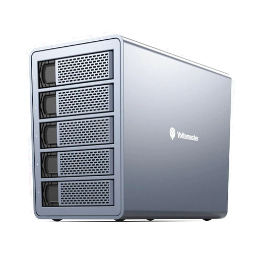 Yottamaster 10Gbps 5 Bay USB C Hard Drive Enclosure Daisy Chain, 150W Aluminum 3.5