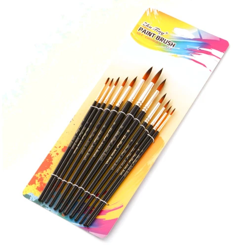 ASO-SLING 12 or 24 pcs Nylon Watercolor Paint Brushes Gouache Acrylic Painting Brush Pen for Art Supplies 12 Pcs Tip Set