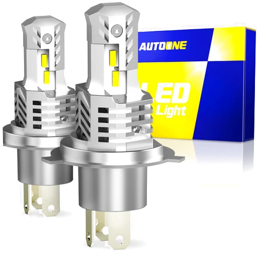 AUTOONE H4/9003/HB2 LED Bulbs Super Bright, 6000K White H4 Halogen Raplacement Fog Lights, Canbus Ready Direct Fit, Pack of 2