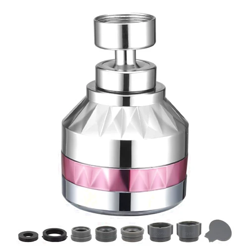 TXYGZ Faucet Extender for Kitchen Sink Faucet Sprayer Attachment Head, 360° Swivel Sink Faucet Aerator with 3 Flow Mode, High Pressure Anti-Splash Sink Sprayer Faucet Nozzle Head (Pink)