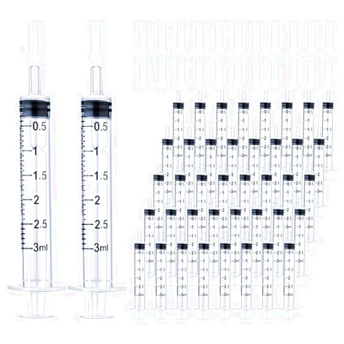 HiMo 100 Pack 3mL Syringe with Tip Cap for Liquid, 3cc Plastic Syringes with Cover, Non-Sterile, No Needle