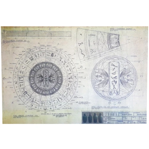 Stargate Coverstone Plan and Details Sketch Print 11 x 17 Inch Poster Litho