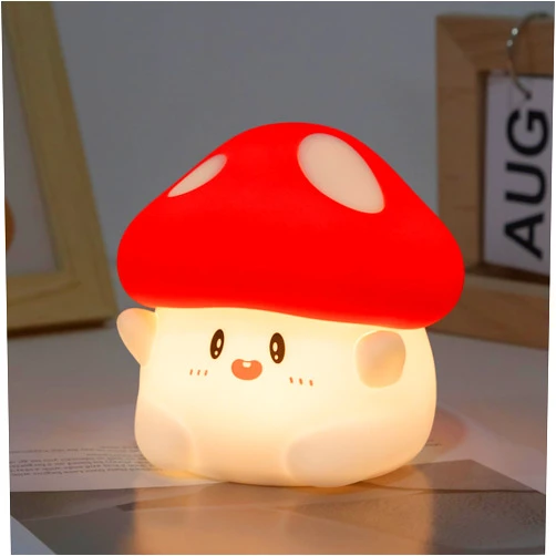 Rytinazzz Hug Mushroom Night Light, 50-Hour Battery & Pat Control, Squishy Lamp for Kids Bedroom, Girls, USB Rechargeable with Timer, Easter Gifts