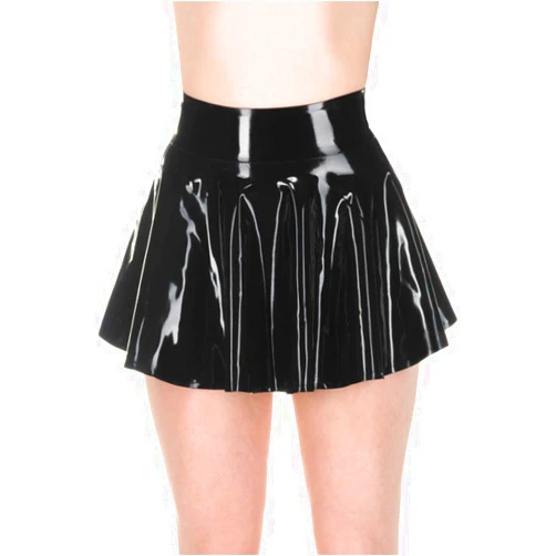 Palace Civet Latex Gummi Rubber Black Lambada Pleated Short Skirts 0.4mm