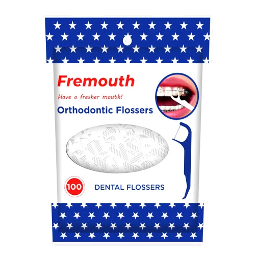 Fremouth Upgraded Orthodontic Flossers for Braces - Ortho Dental Floss Picks, 100 Count (Pack of 1)