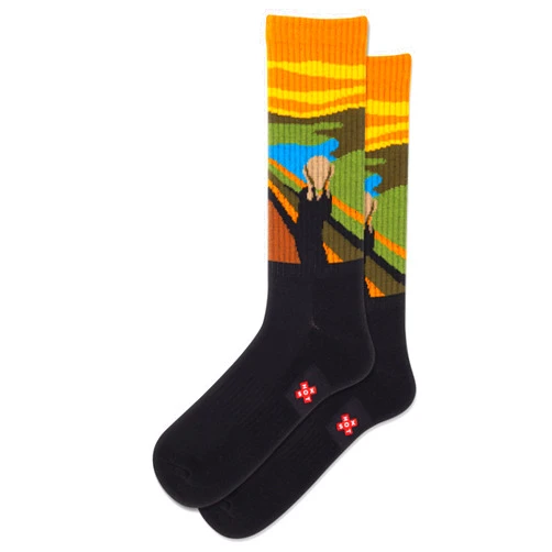 Hot Sox Men's Fun Famous Artist Paintings Crew Socks - 1 Pair Pack - Cool & Artistic Novelty Art Gifts