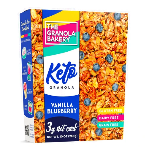 YOLEEZ TGB Blueberry Keto Granola | 3g Net Carb Cereal | Gluten Free Low Carb Nut Snack, 10 Ounces