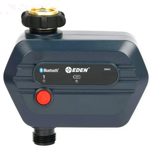 Eden 25441 1-Zone Bluetooth Water Timer for Smart Irrigation - Remote Control via App, Customizable Scheduling, and Water Delay Setting