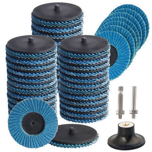 AOKLIT 48 Pcs 3 Inch Flap Disc, Roll Lock Sanding Disc 40 60 80 120Grit, Flat Flap Grinding Wheels with 1/4 Inch Holder for Angle Grinder Rust Removal