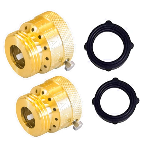 Xiny Tool 2 Pack Faucet Vacuum Breaker, 3/4 Inch Solid Brass Hose Bib Backflow Preventer for Garden Spigot RV