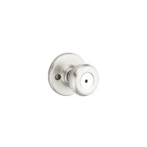 Kwikset Tylo Interior Privacy Door Knob with Lock, Door Handle For Bathroom and Bedroom, Satin Nickel Keyless Turn Lock Doorknob, with Microban Protection