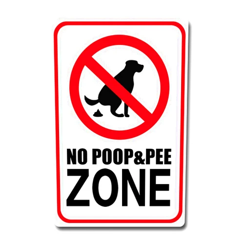 Tayany Sign Warning Sign No Poop & Pee Zone Pet Animal Sign Road Sign Business Sign 8X12 Inches Aluminum Metal Tin Sign