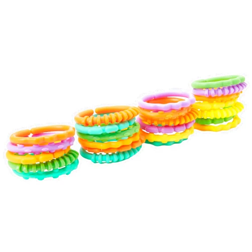 Bright Starts Lots of Links Rings Toys for Stroller or Carrier Seat, BPA-Free, Ages 0 Months Plus, Multicolor, 24 Count