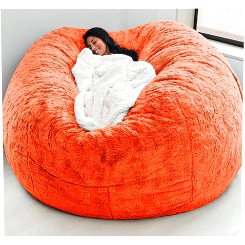 Handläufe Bean Bag Cover, 5/6/7ft Giant Foam-Filled Furniture - Machine Washable Covers, Living Room Furniture Big Round Soft Fluffy Lazy Sofa Bed Cover